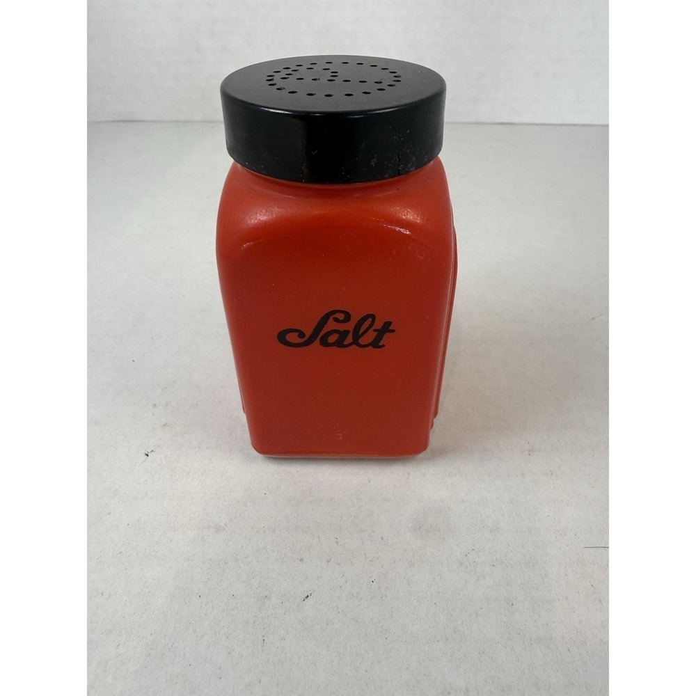 McKee Fired On Red Roman Arch Kitchen Salt Shaker Mid Century Depression Glass